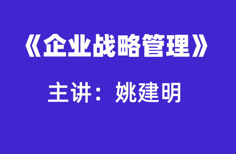 姚建明：企业战略管理