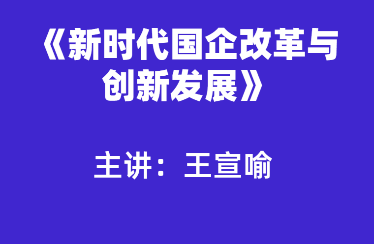 王宣喻：新时代国企改革与创新发展