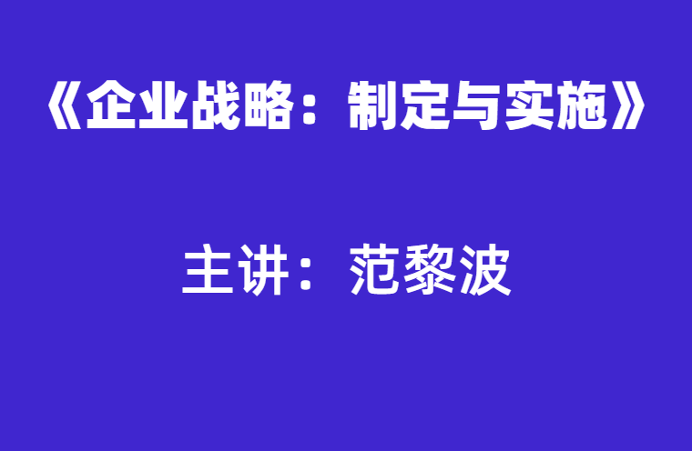 范黎波：企业战略