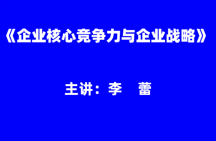 李蕾：企业核心竞争力与企业战略