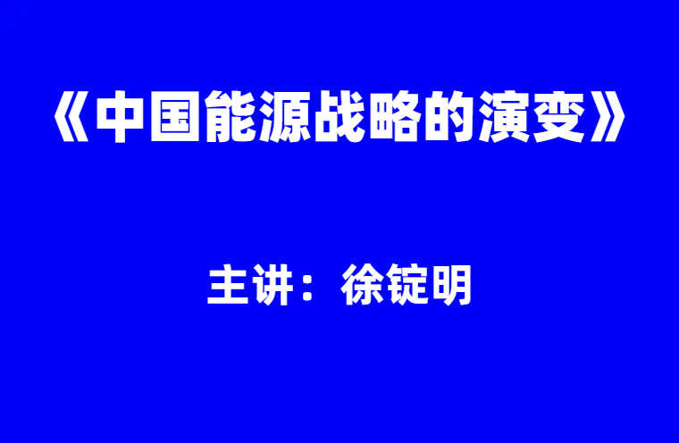 徐锭明：《中国能源战略的演变》