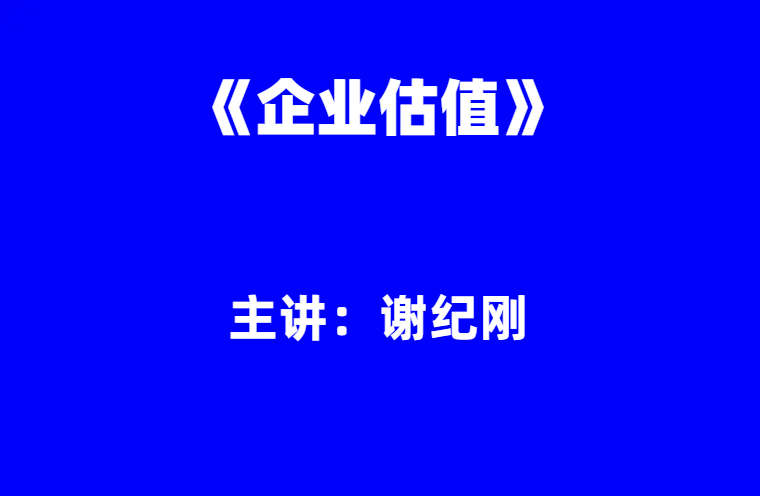 谢纪刚：《企业估值》