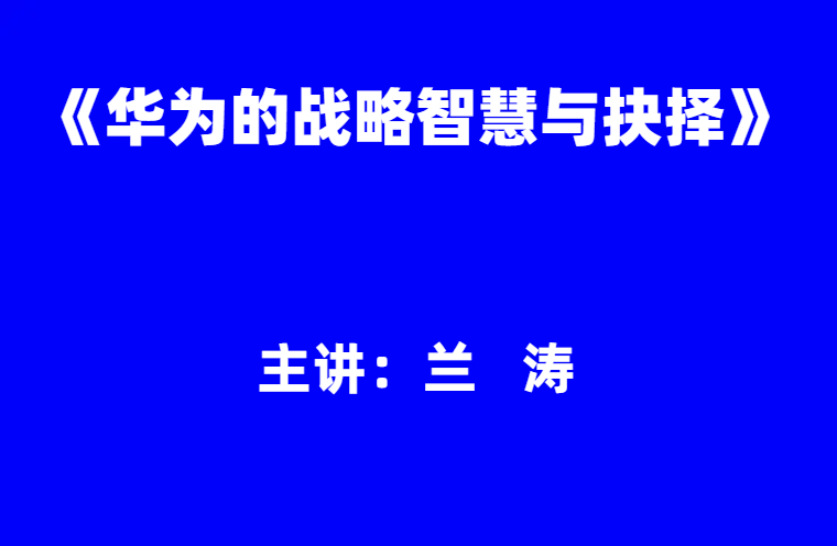 兰涛：《华为的战略智慧与抉择》