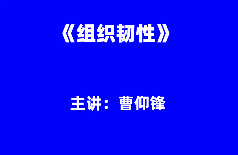 曹仰锋：《组织韧性》