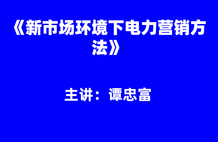 谭忠富：《新市场环境下电力营销方法》