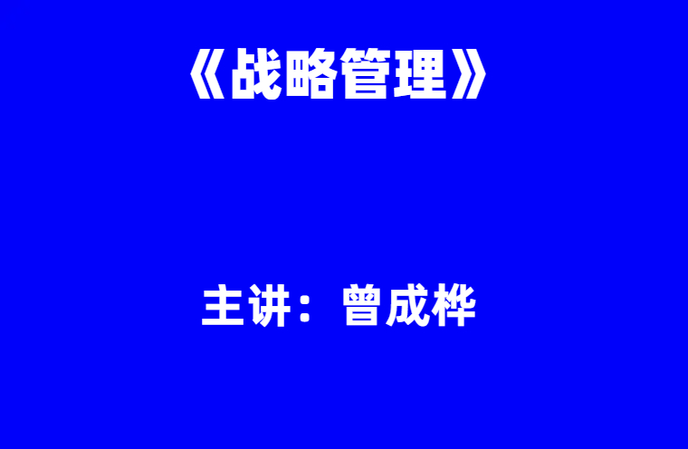 曾成桦：《战略管理》