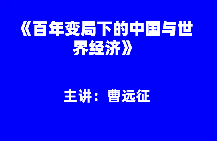 曹远征：《百年变局下的中国与世界经济》