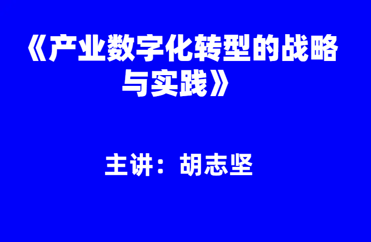 胡志坚：《产业数字化转型的战略与实践》