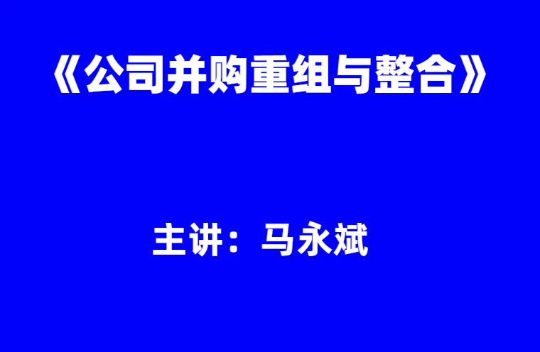 马永斌：《公司并购重组与整合九讲》