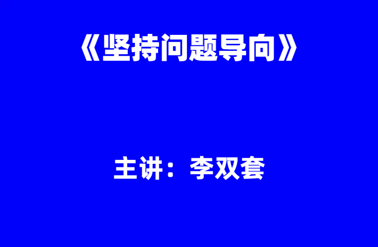 李双套：《坚持问题导向》