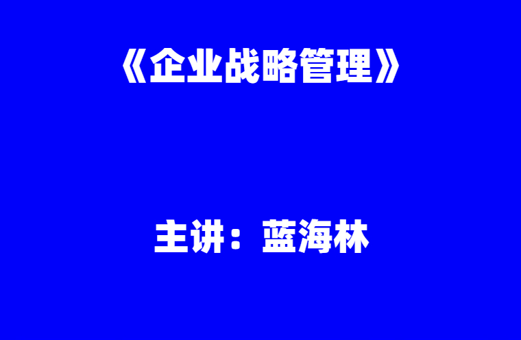蓝海林：《企业战略管理》