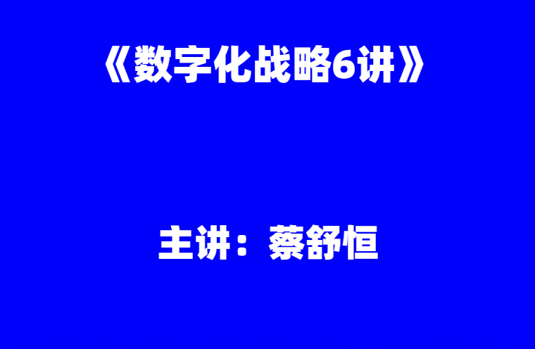 蔡舒恒：《数字化战略6讲》